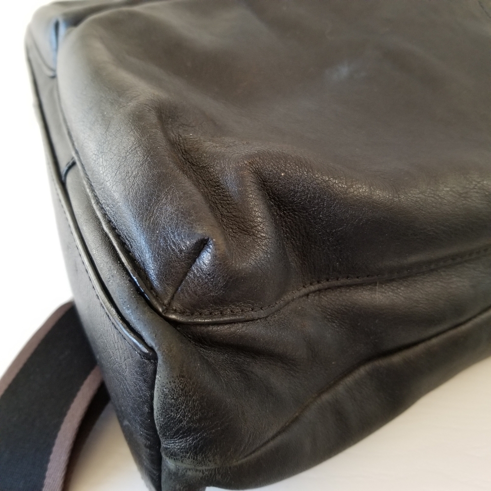 Coach Heritage Web Leather Foldover Tote Unisex - Picture 8 of 16